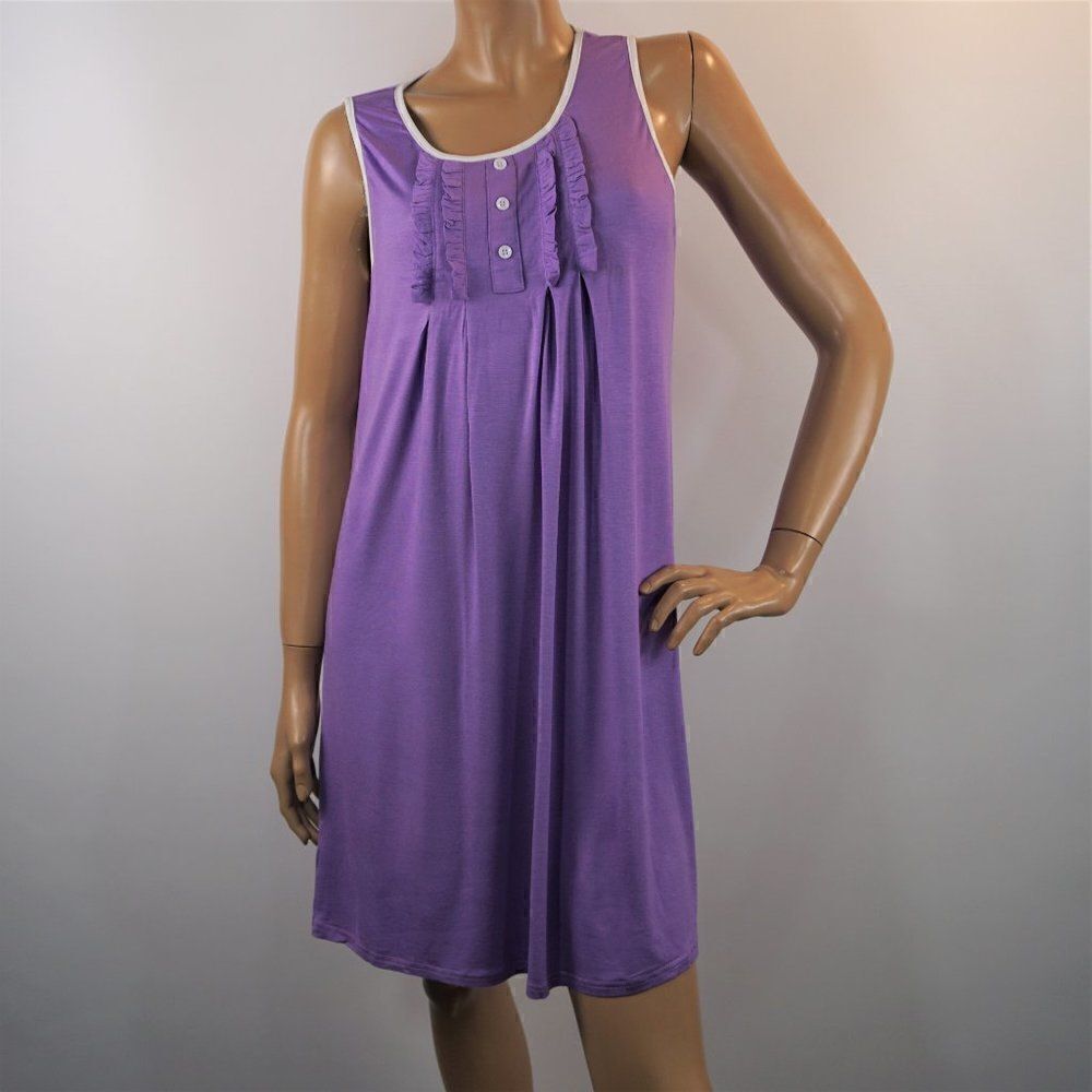 Hotouch Purple Loungewear Dress Sleeveless Sleep Dress Ultra Soft Womens Sz L